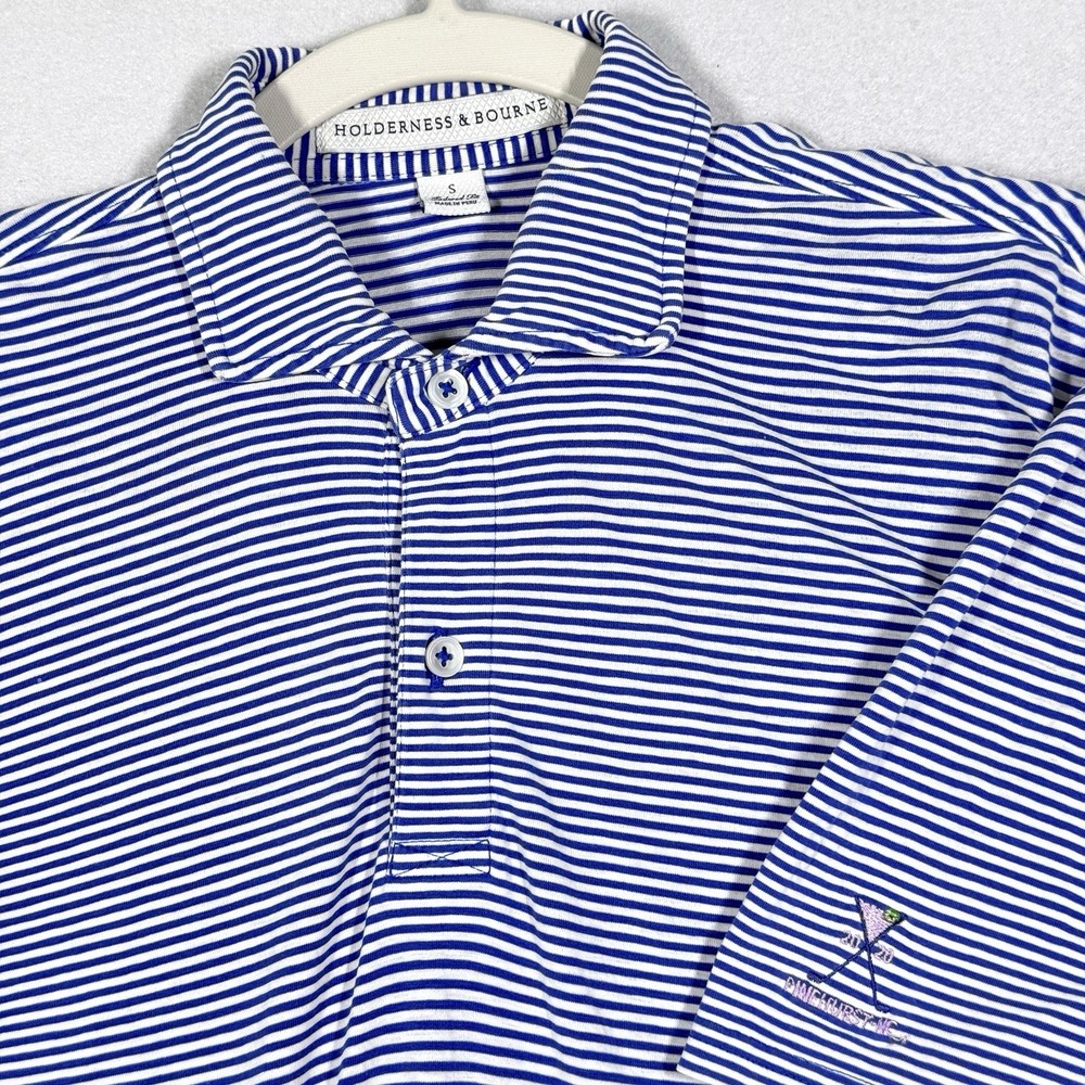 Holderness and Bourne Pinehurst Polo Shirt Mens Small Tailored Fit Striped 2020